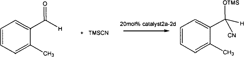 Application of chiral catalyst in nitrile silylation reaction showing high enantioselectivity