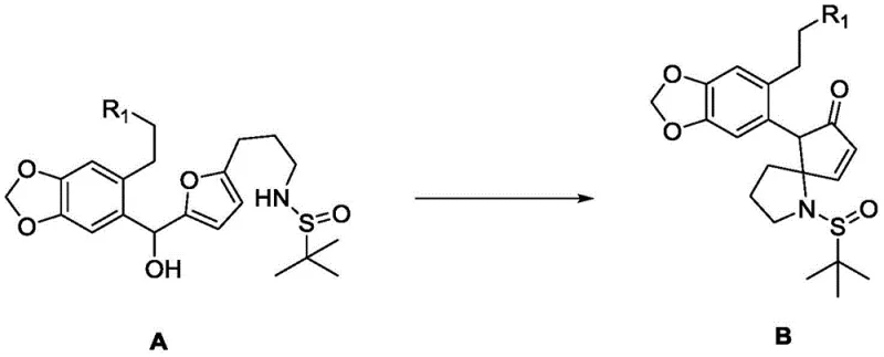 Core Lewis acid catalyzed rearrangement reaction converting Compound A to Compound B