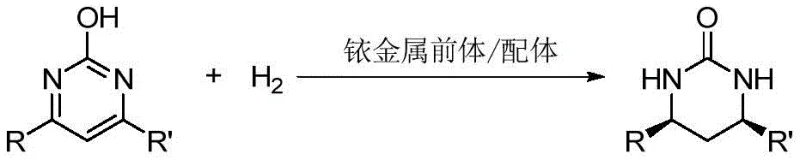 General reaction scheme for iridium-catalyzed asymmetric hydrogenation of 2-hydroxypyrimidine to chiral cyclic urea