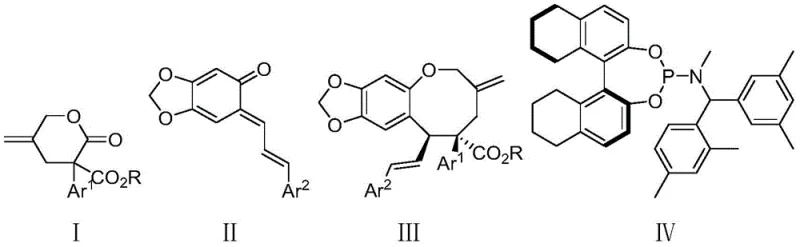 General reaction scheme showing Pd-catalyzed asymmetric allylic cycloaddition of compound I and II to form chiral eight-membered ring III