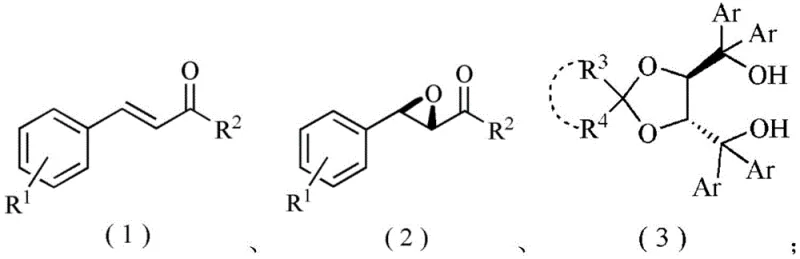 General reaction scheme for asymmetric epoxidation of chalcones using chiral TADDOL ligands and rare earth metal amides