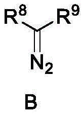 Reaction scheme showing the asymmetric cyclopropanation of octadiene to form pyrethroid intermediates