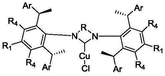 Structure of the active 1,3-diarylimidazolium salt carbene precursor copper(I) complex