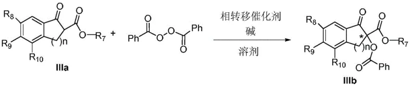 General reaction scheme for asymmetric alpha-benzoylation of beta-ketoesters using phase transfer catalysis