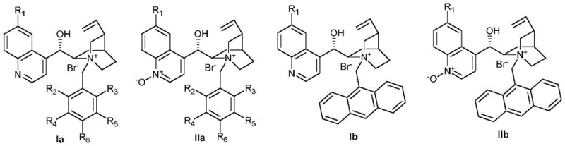 Structures of cinchona alkaloid derived quaternary ammonium salt phase transfer catalysts