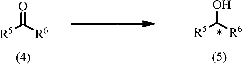 Reaction scheme showing asymmetric transfer hydrogenation of carbonyl compounds to optically active hydroxy compounds