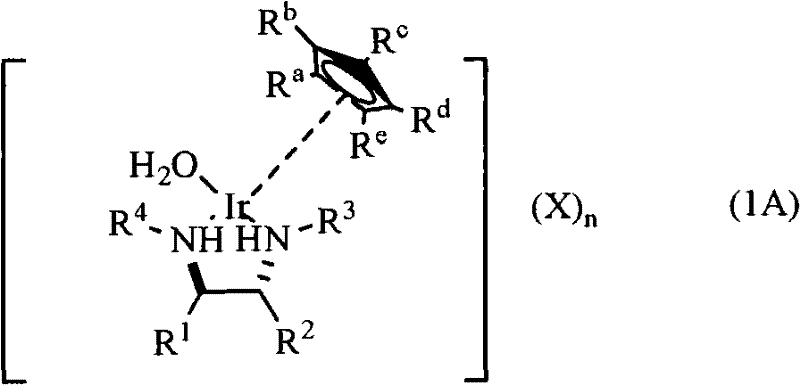 General chemical structure of the novel chiral iridium aqua complex formula 1A