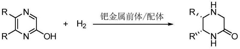 General reaction scheme for Pd-catalyzed asymmetric hydrogenation of 2-hydroxypyrazine to chiral lactam