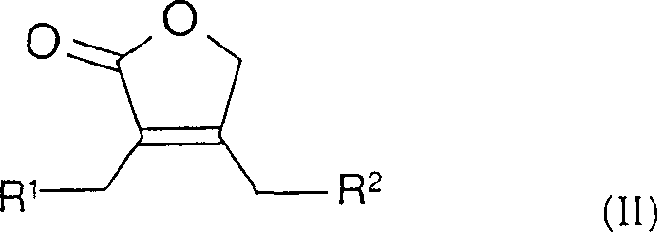 Chemical structure of Formula II, the unsaturated lactone substrate for asymmetric hydrogenation