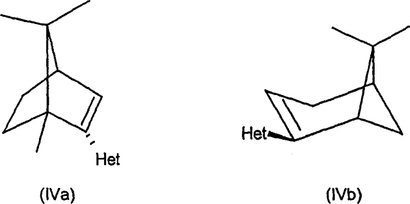 Chemical structures of preferred chiral intermediates (IVa) and (IVb) showing the bicyclic scaffold