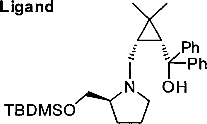 Structure of the chiral cyclopropane amino alcohol ligand used for zinc-catalyzed asymmetric addition