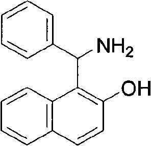 Structure of conventional 1-(alpha-aminobenzyl)-2-naphthol ligand used in prior art