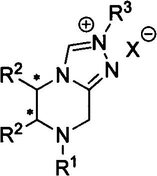General structure of polychiral center nitrogen heterocyclic carbene precursor salt with ethylenediamine skeleton