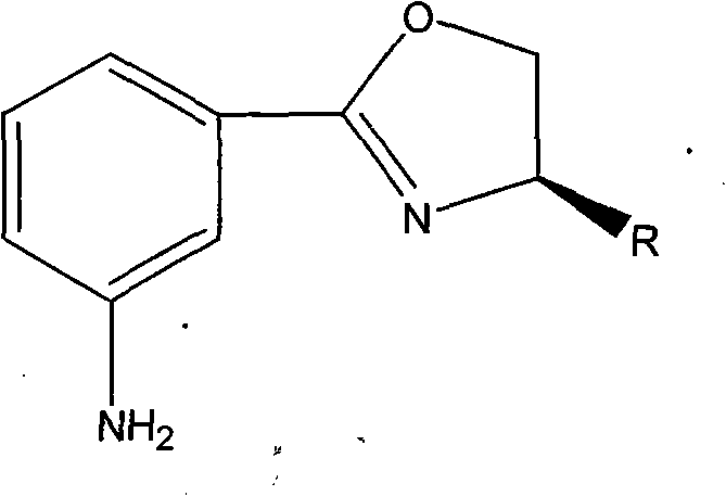 General chemical structure of chiral oxazoline showing the variable R group at the 4-position