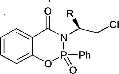 Chemical structure of the novel chiral phosphine amide ester catalyst showing the variable R group