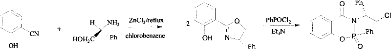 Two-step synthetic route for the chiral phosphine compound involving cyclization and phosphorylation