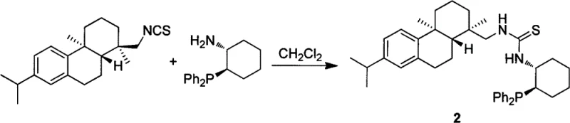 Synthesis reaction scheme of Chiral Tertiary Phosphine Thiourea Catalyst 2