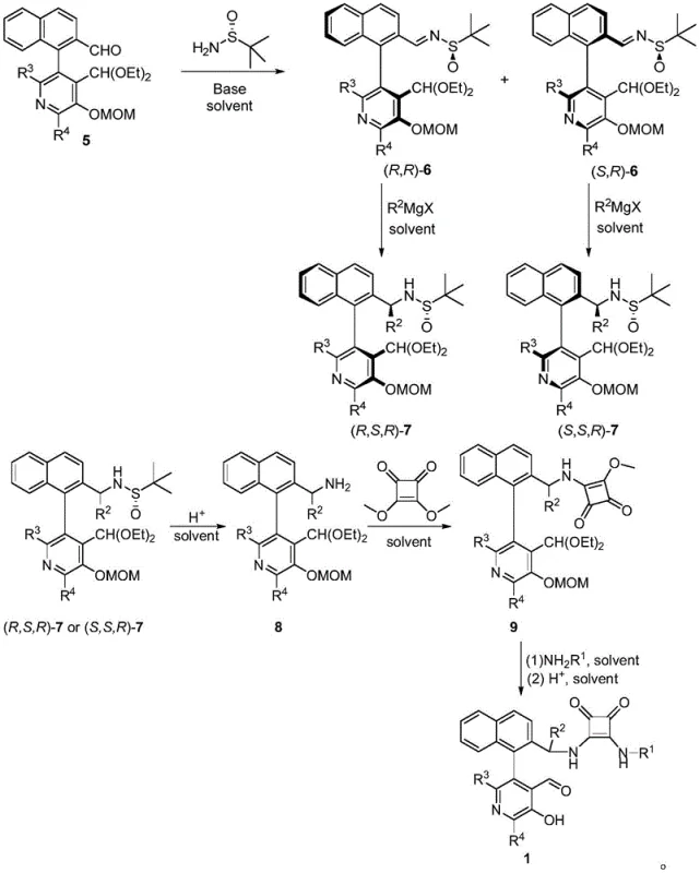Synthesis route of chiral pyridoxal catalyst from compound 5