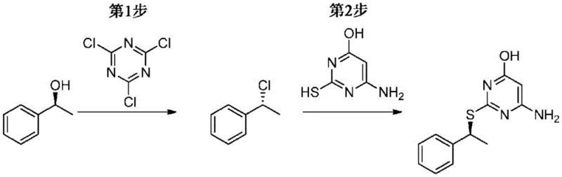 Reaction scheme of the conventional comparative example using chloro-alkylation