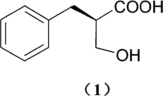 Chemical structure of (R)-2-hydroxymethyl-3-phenylpropionic acid, a key chiral intermediate