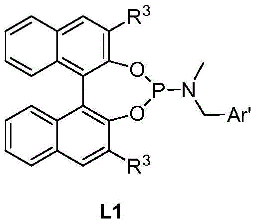 Structure of chiral phosphoramidite ligand L1 used in the iridium catalytic system