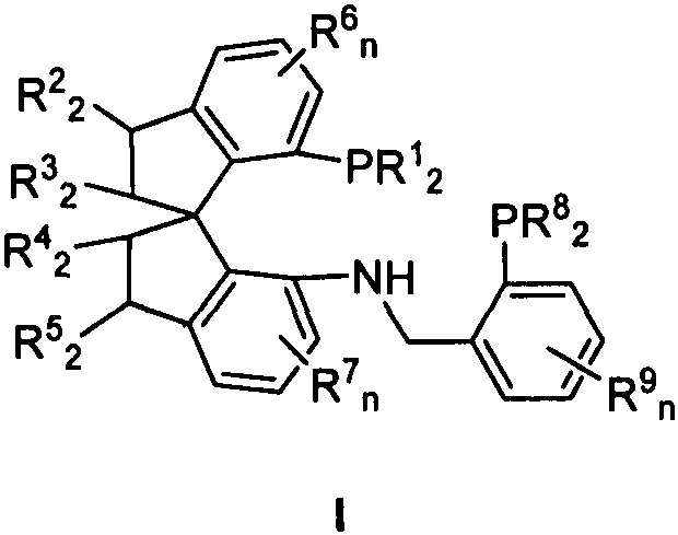 Chemical structure of the chiral spiro phosphine-nitrogen-phosphine tridentate ligand Formula I