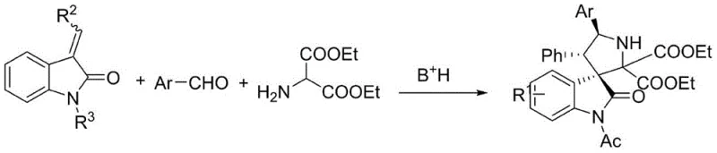 Prior art reaction scheme showing limitations of existing synthesis methods for spirooxindoles