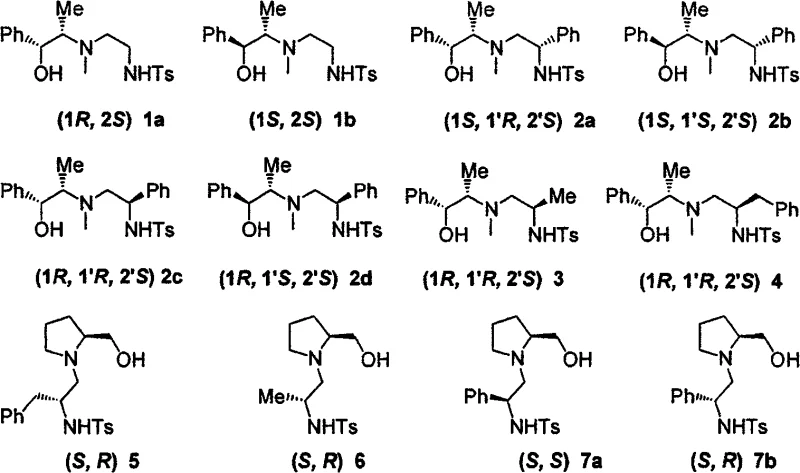 Specific examples of synthesized ligands 1a-7b showing diverse substitution patterns and stereochemistry