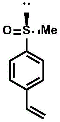 Reaction scheme for the synthesis of R-configuration chiral sulfoxide styrene monomer showing two-step pathway