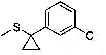 Chemical structure of the specific thioether substrate 1-(3-chlorophenyl)cyclopropyl methyl sulfide used in the biocatalytic oxidation process