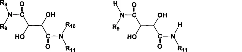 Chemical structures of chiral tartrate diamide ligands III and IV used in the catalytic system