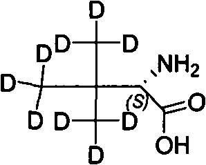 Chemical structure of Deuterated L-Tert-Leucine showing high stereochemical purity