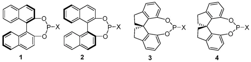 Structures of chiral phosphine ligands used in the Pd-catalyzed asymmetric reaction including BINAP derivatives