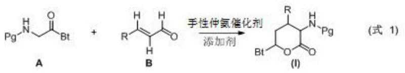 General reaction scheme for the one-step asymmetric synthesis of chiral tetrahydropyranones using organocatalysis