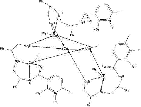Single crystal X-ray diffraction structure showing the tetranuclear zinc cluster geometry