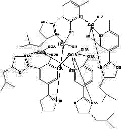 Single crystal X-ray diffraction structure of the chiral zinc complex showing tetrahedral coordination geometry