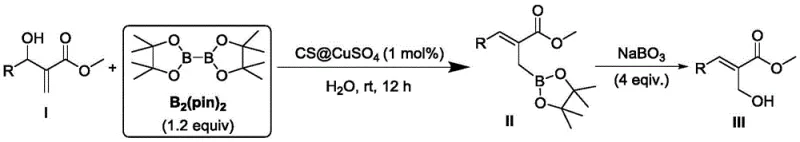 One-pot conversion of organoboron compound II to beta-hydroxy compound III via oxidation