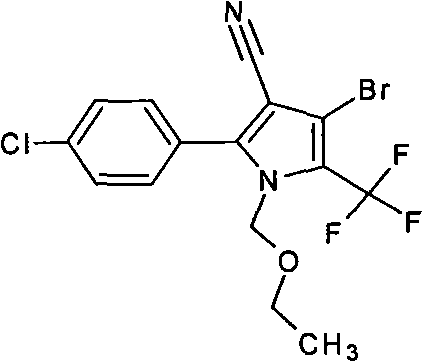 Chemical structure of Chlorfenapyr (Bromothalonil), the target insecticide intermediate