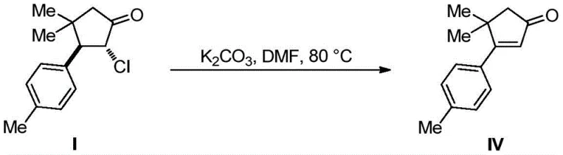 Elimination reaction to form cyclopentenone derivative