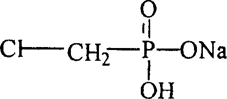 Chemical structure of Chloromethylphosphonic acid monosodium salt showing the P-C bond and sodium salt formation