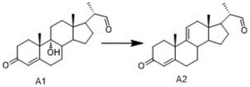 Chemical reaction scheme showing the elimination of Compound A1 to form Cholic Acid Intermediate A2