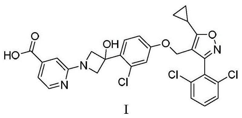 Chemical structure of Cilofexor (Formula I) showing the core isoxazole and azetidine moieties