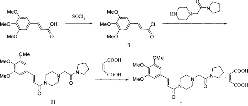 Conventional synthesis route using thionyl chloride to form acid chloride intermediate