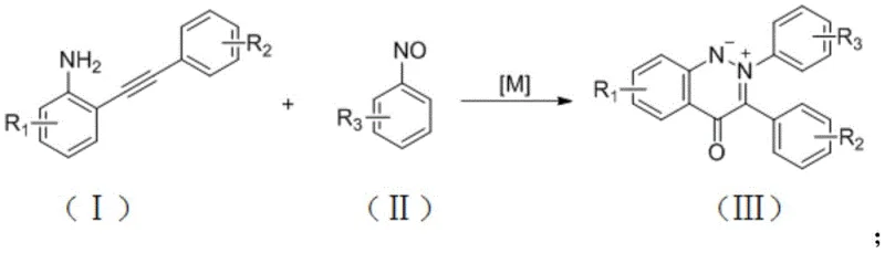 General reaction scheme for synthesizing cinnoline salt compounds using CuCl and DMAP catalysts