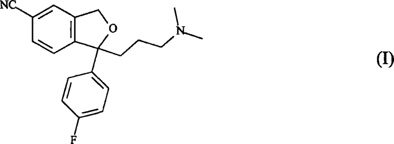 Chemical structure of Citalopram (Formula I)