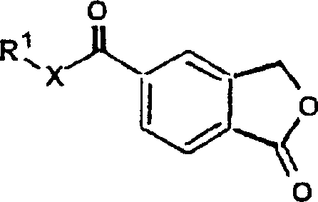 General structure of Formula IV starting material showing the benzo[c]furanone core with ester or amide functionality