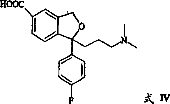 Structure of Formula IV, the 5-carboxy intermediate of Citalopram