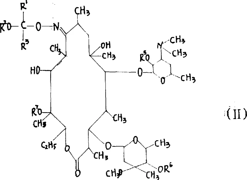 General formula of the protected intermediate (Formula II) with silyl and ether groups
