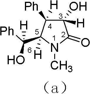Chemical structure of optically pure (-)-clausenamide showing absolute configuration
