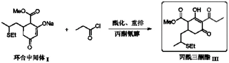 Novel one-pot synthesis route directly converting intermediate I to product III